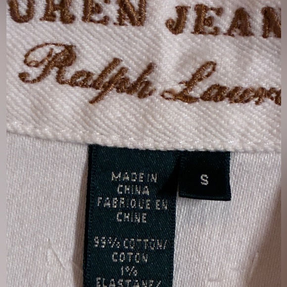 Ralph Lauren Beaded Embroidered Southwestern White Denim Jean Jacket Small - Picture 2 of 6